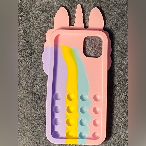 Unicorn Silicone Fidget Toy Case for iPhone 11 - Picture 2 of 5